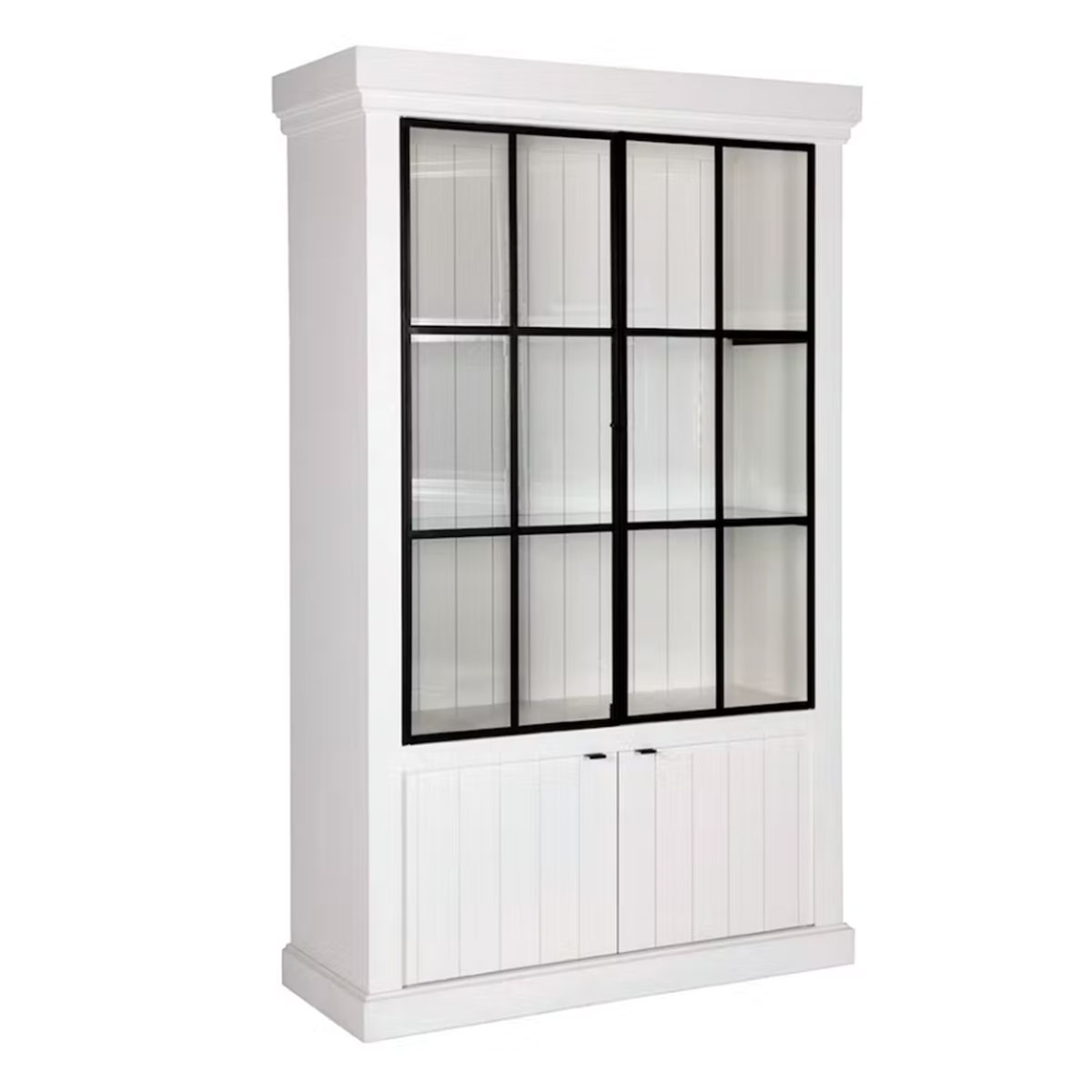 Vitrina lemn masiv MC 19 W cu usi metal negru detaliu 2