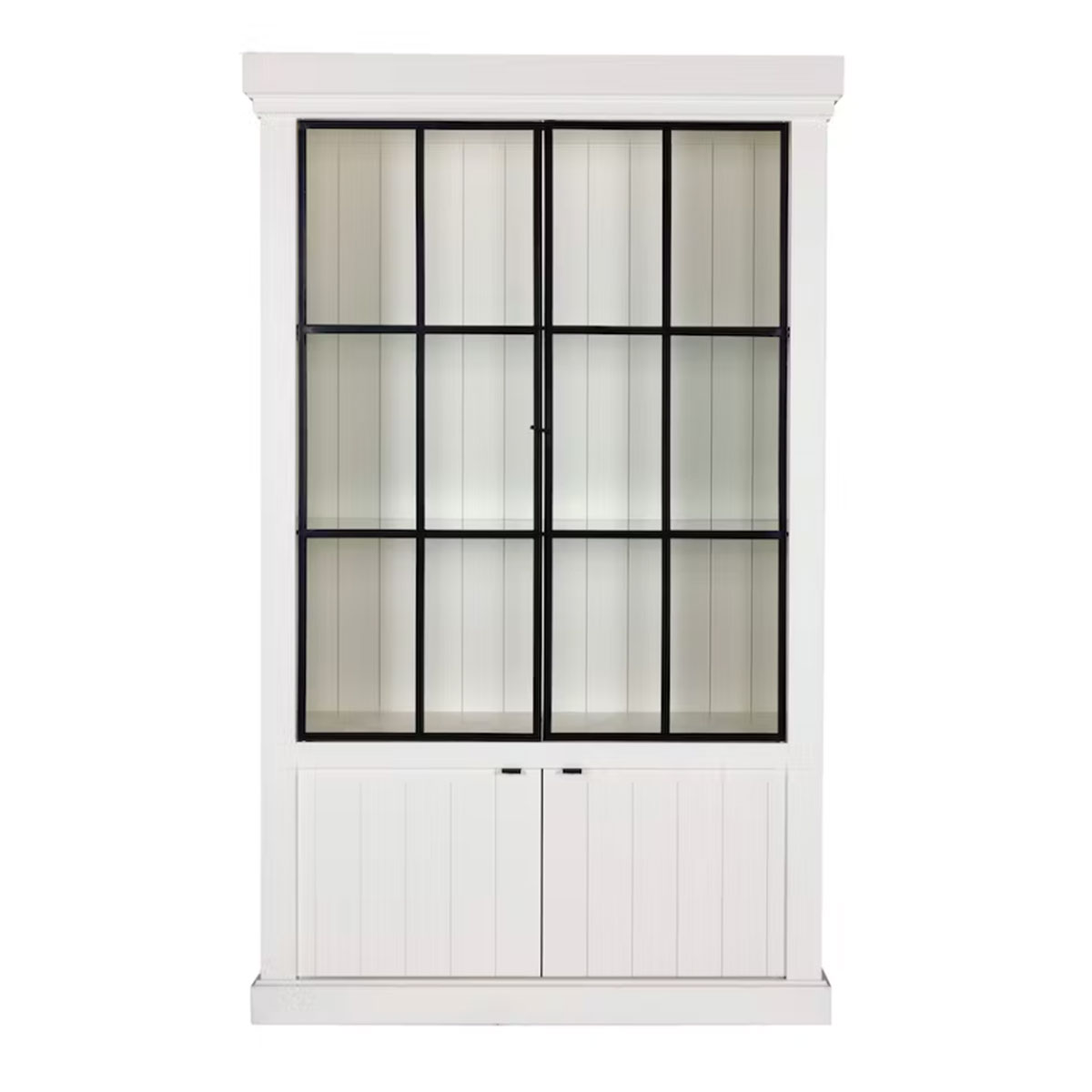 Vitrina lemn masiv MC 19 W cu usi metal negru detaliu 3