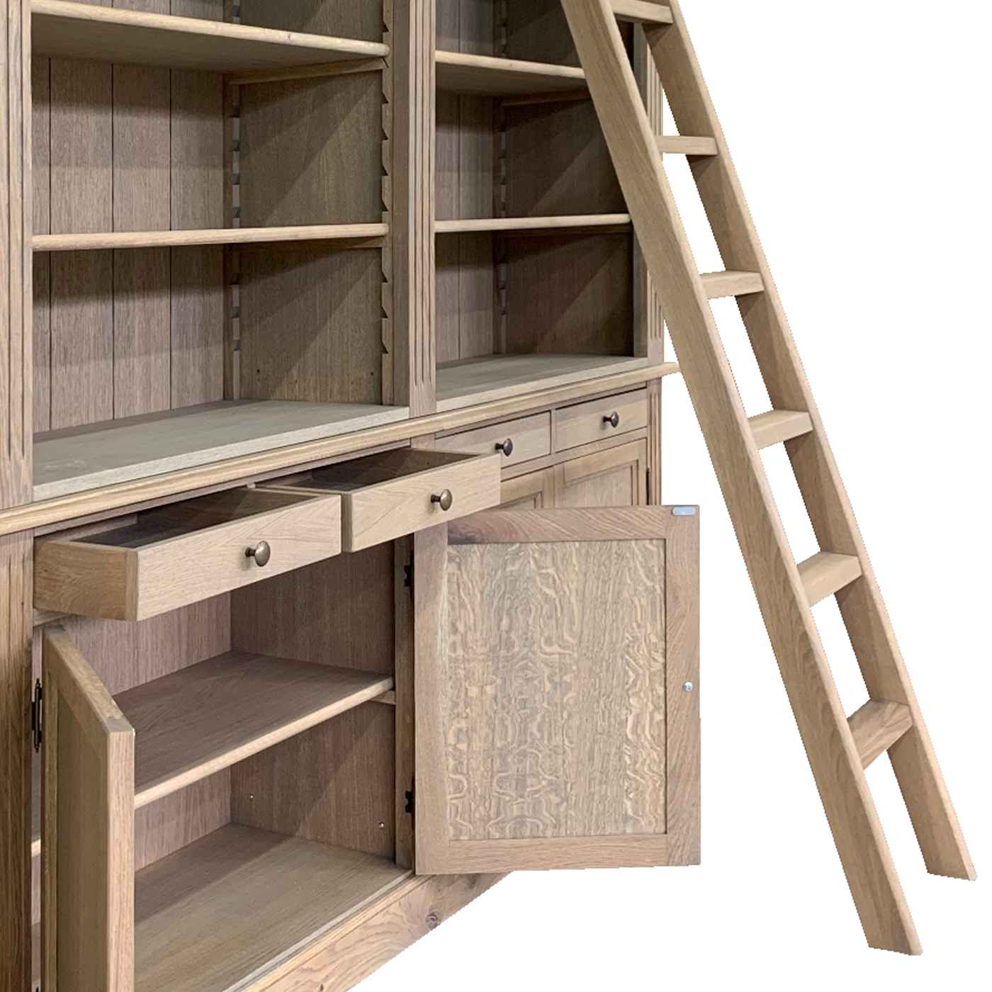 Biblioteca lemn masiv stejar PL 06 detaliu 6