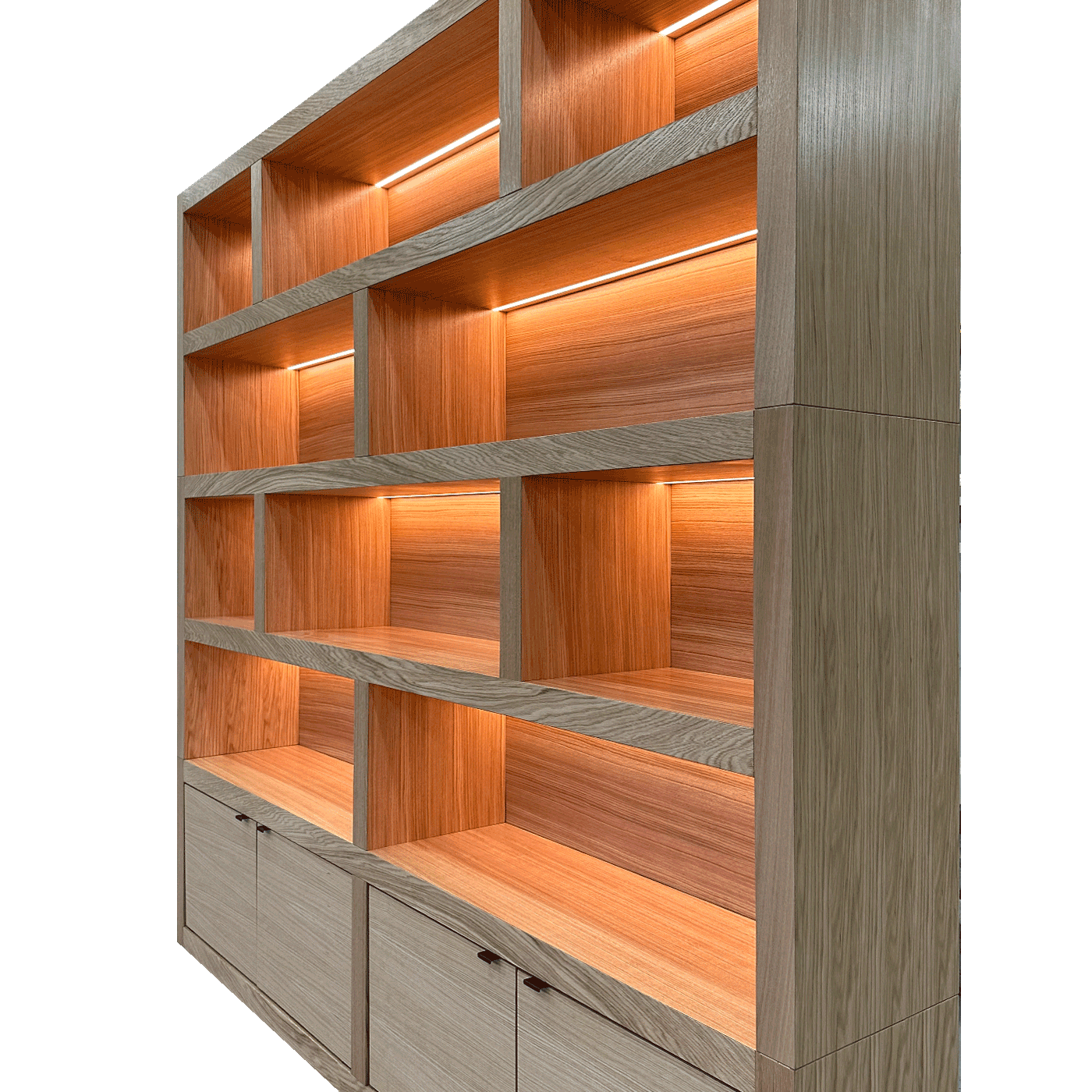 Biblioteca lemn masiv stejar SQR 24 detaliu 5