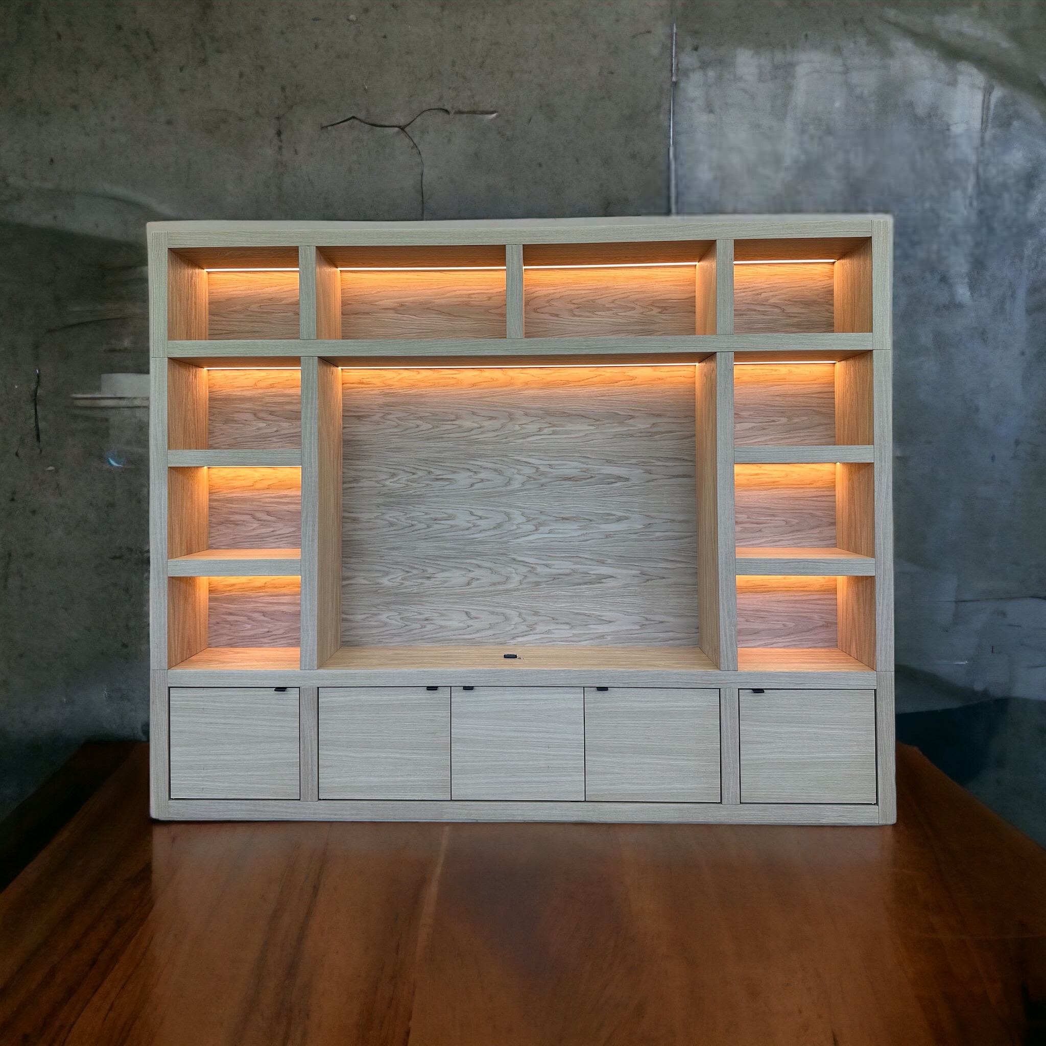 Biblioteca lemn masiv stejar SQR 13 {detaliu 2}