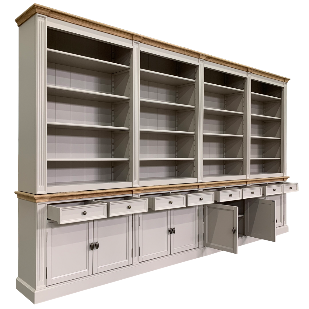 Biblioteca lemn masiv stejar MC 119 detaliu 4