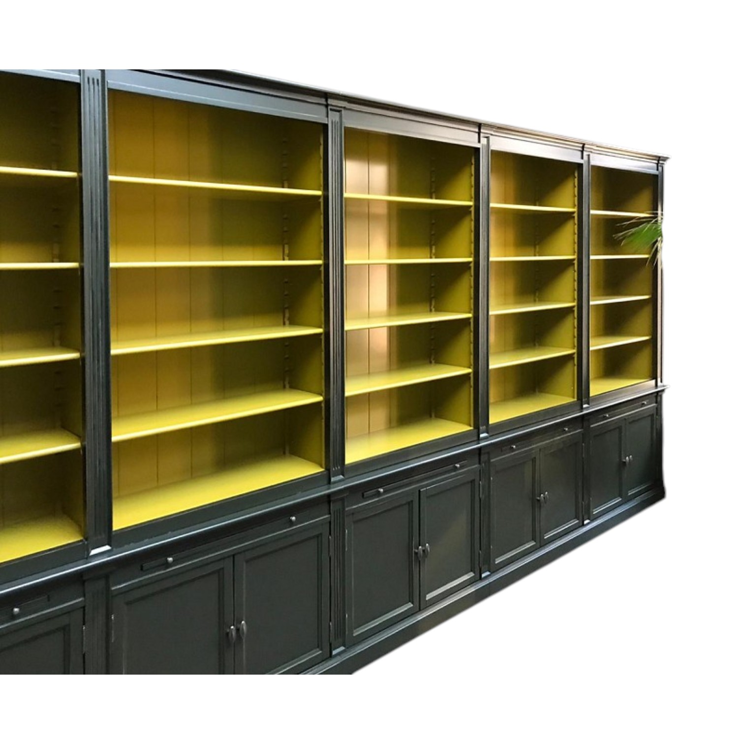 Biblioteca lemn masiv MC 31 - 500x40x240 cm, negru