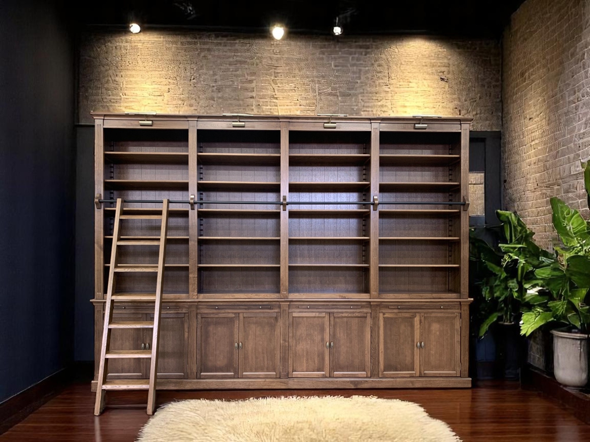 Biblioteca lemn masiv stejar MC 171 detaliu 8
