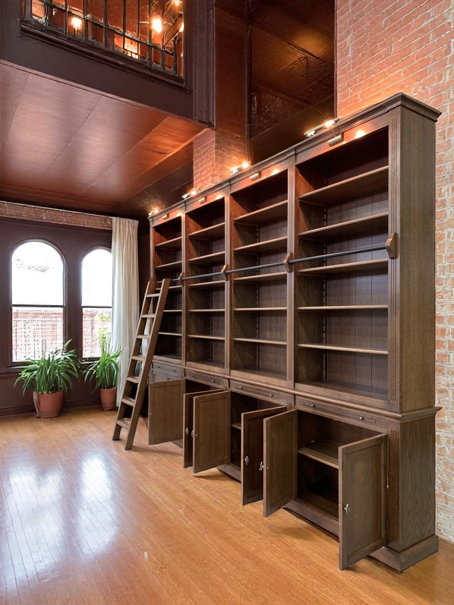 Biblioteca lemn masiv stejar MC 171 detaliu 9