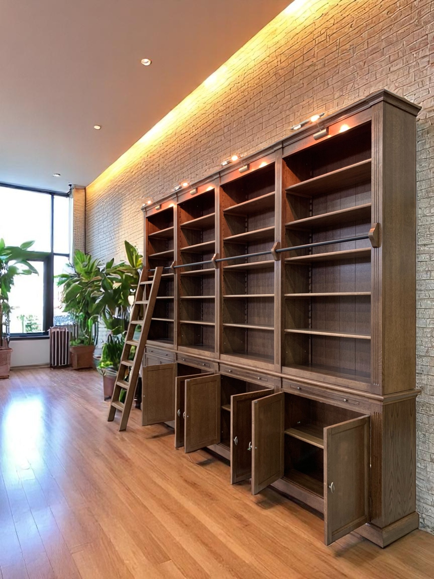 Biblioteca lemn masiv stejar MC 171 detaliu 6