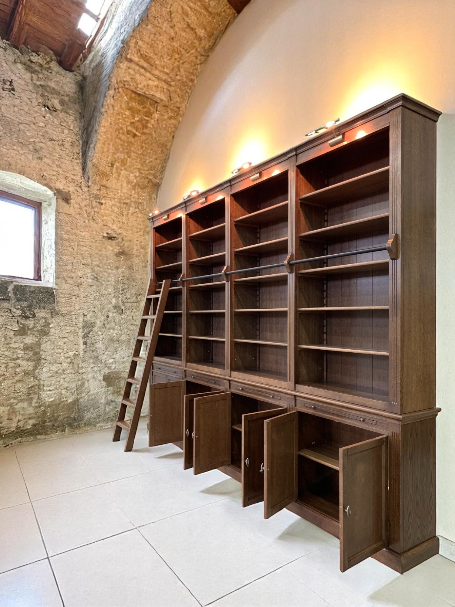 Biblioteca lemn masiv stejar MC 171 detaliu 10