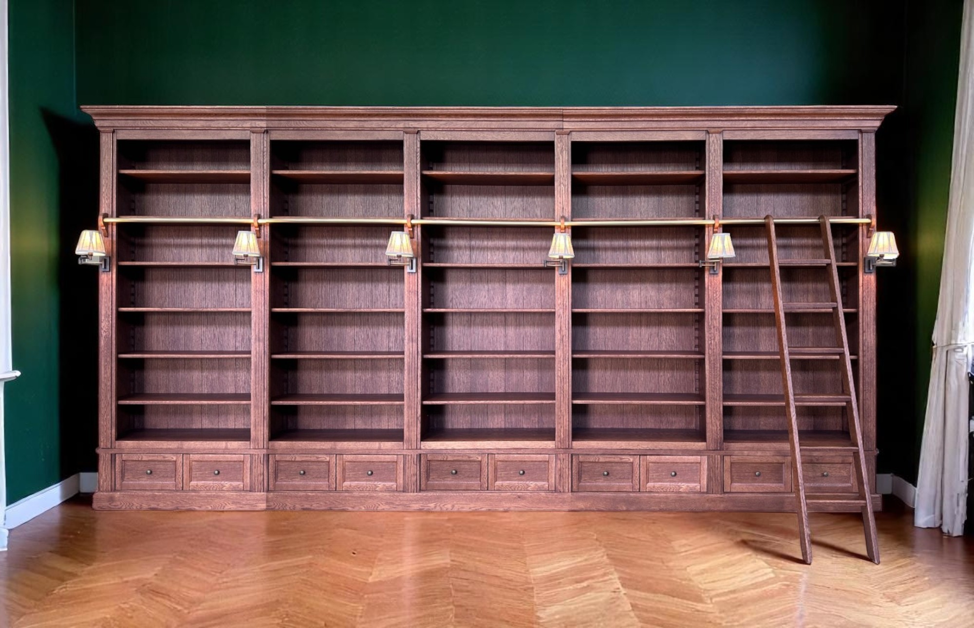 Biblioteca lemn masiv stejar MC 220 detaliu 10