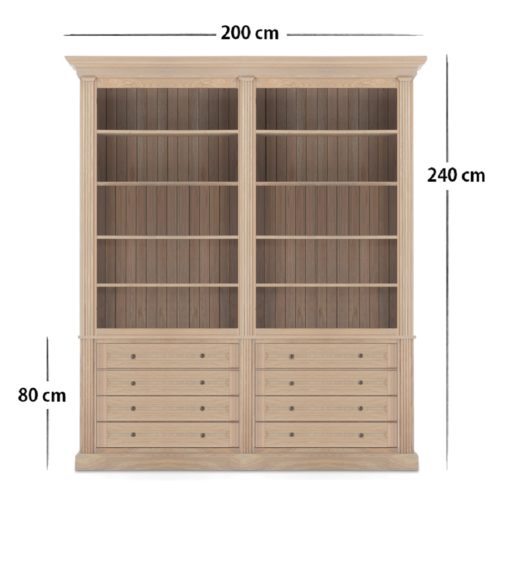 Biblioteca lemn masiv stejar MC 359 detaliu 9