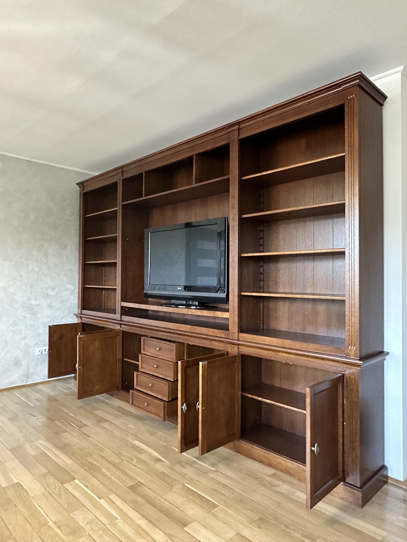 Biblioteca lemn masiv stejar MC 225 detaliu 3