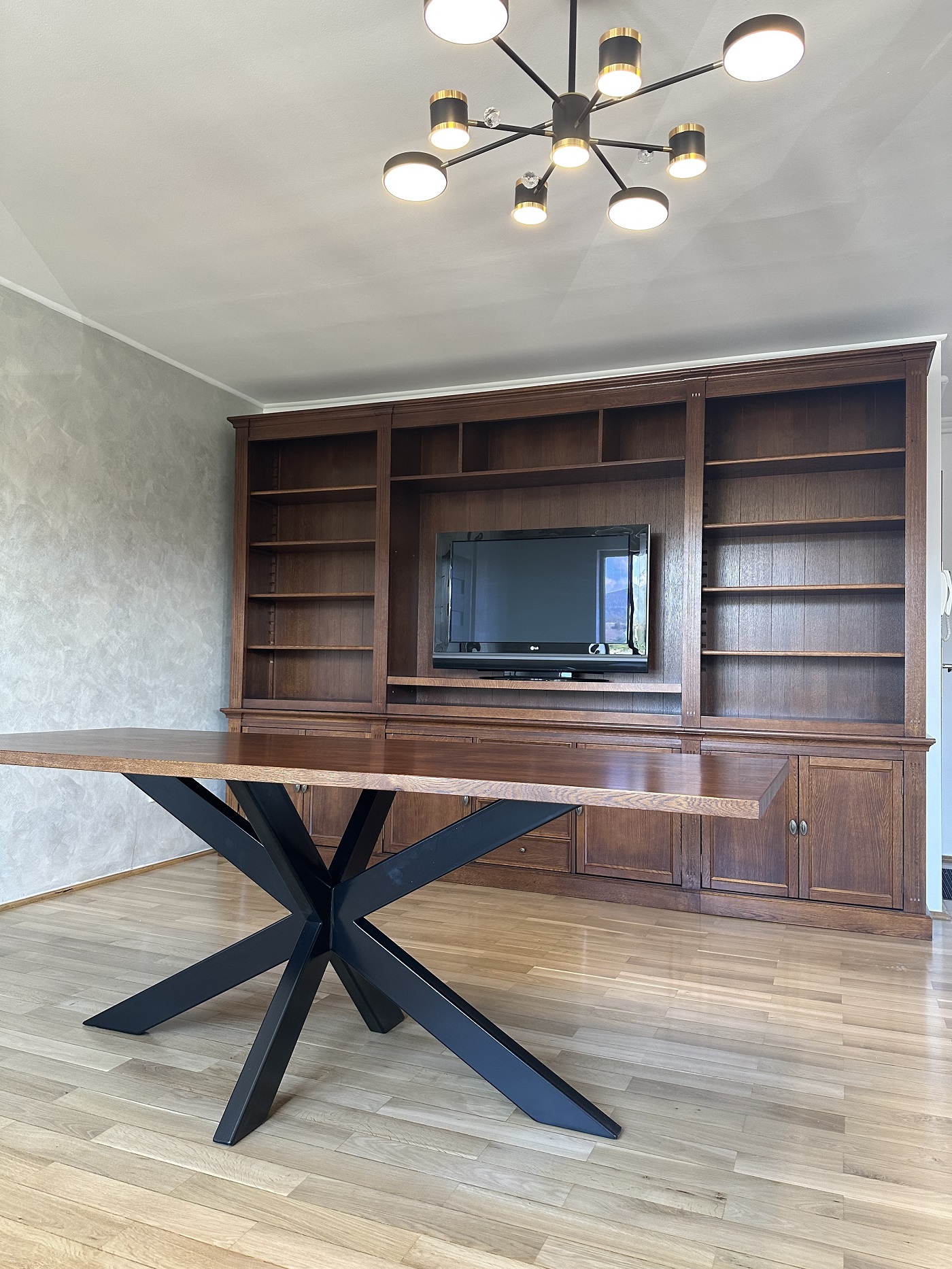 Biblioteca lemn masiv stejar MC 225 detaliu 4