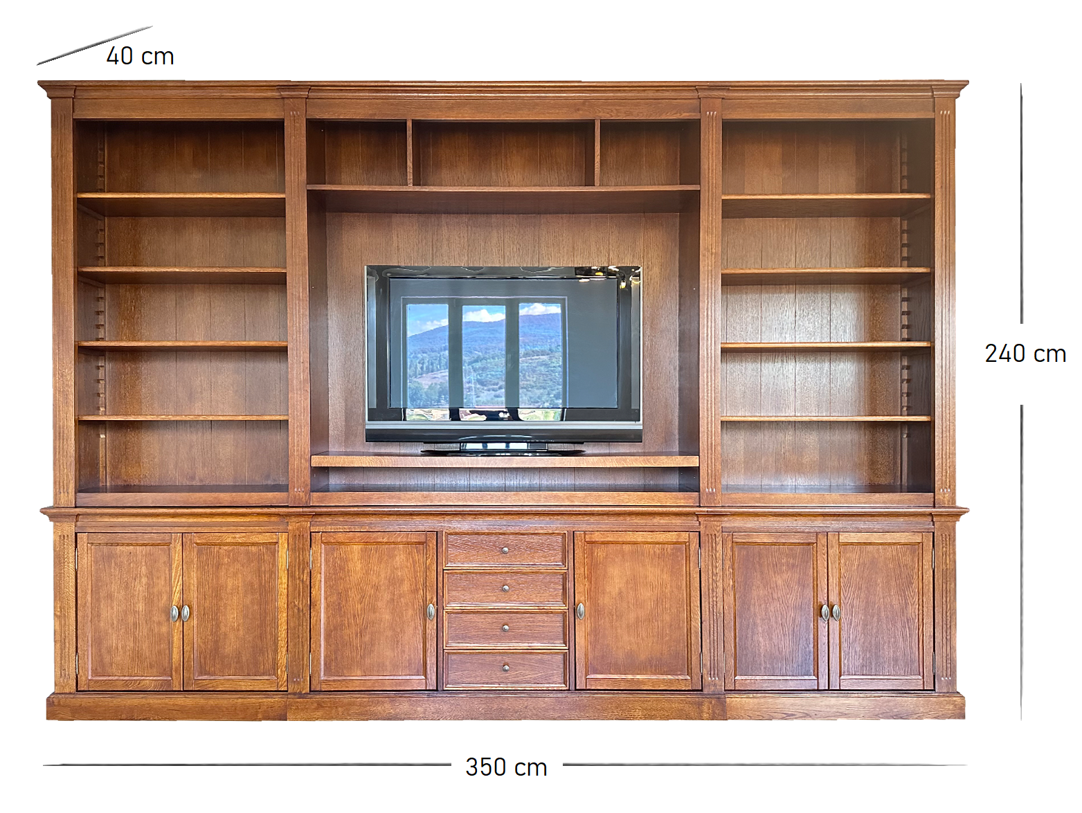 Biblioteca lemn masiv stejar MC 225 detaliu 7