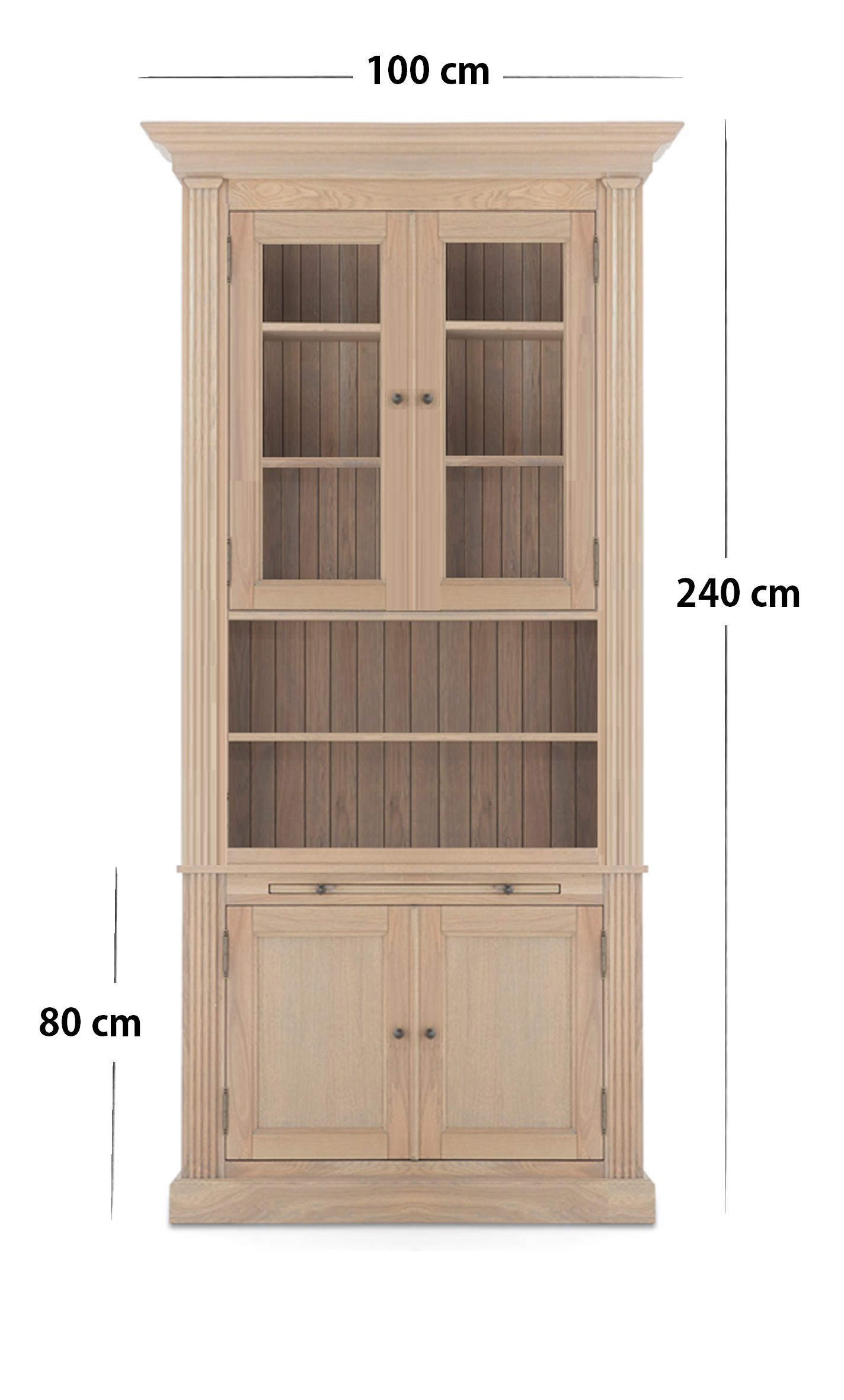Biblioteca lemn masiv stejar MC 169 detaliu 6