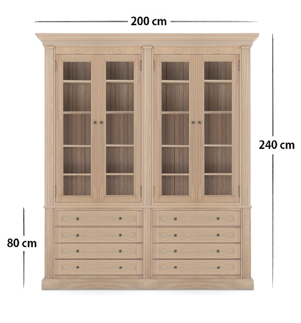 Biblioteca lemn masiv stejar MC 354 detaliu 8