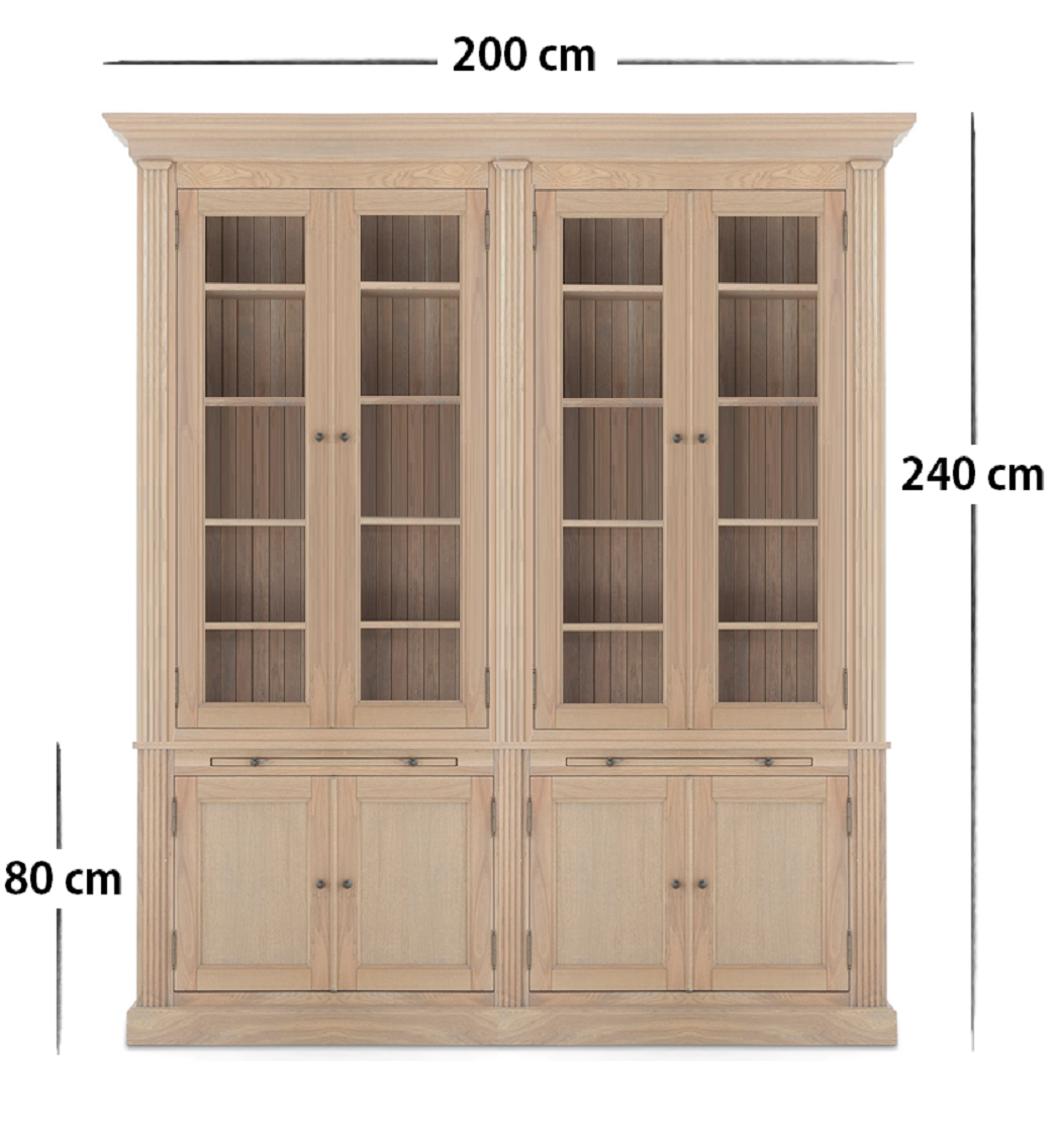 Biblioteca lemn masiv stejar MC 356 detaliu 8