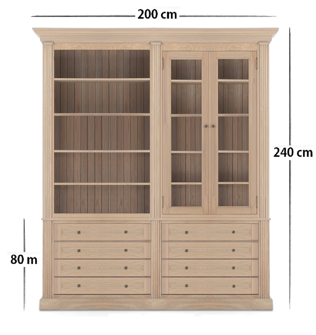 Biblioteca lemn masiv stejar MC 357 detaliu 8