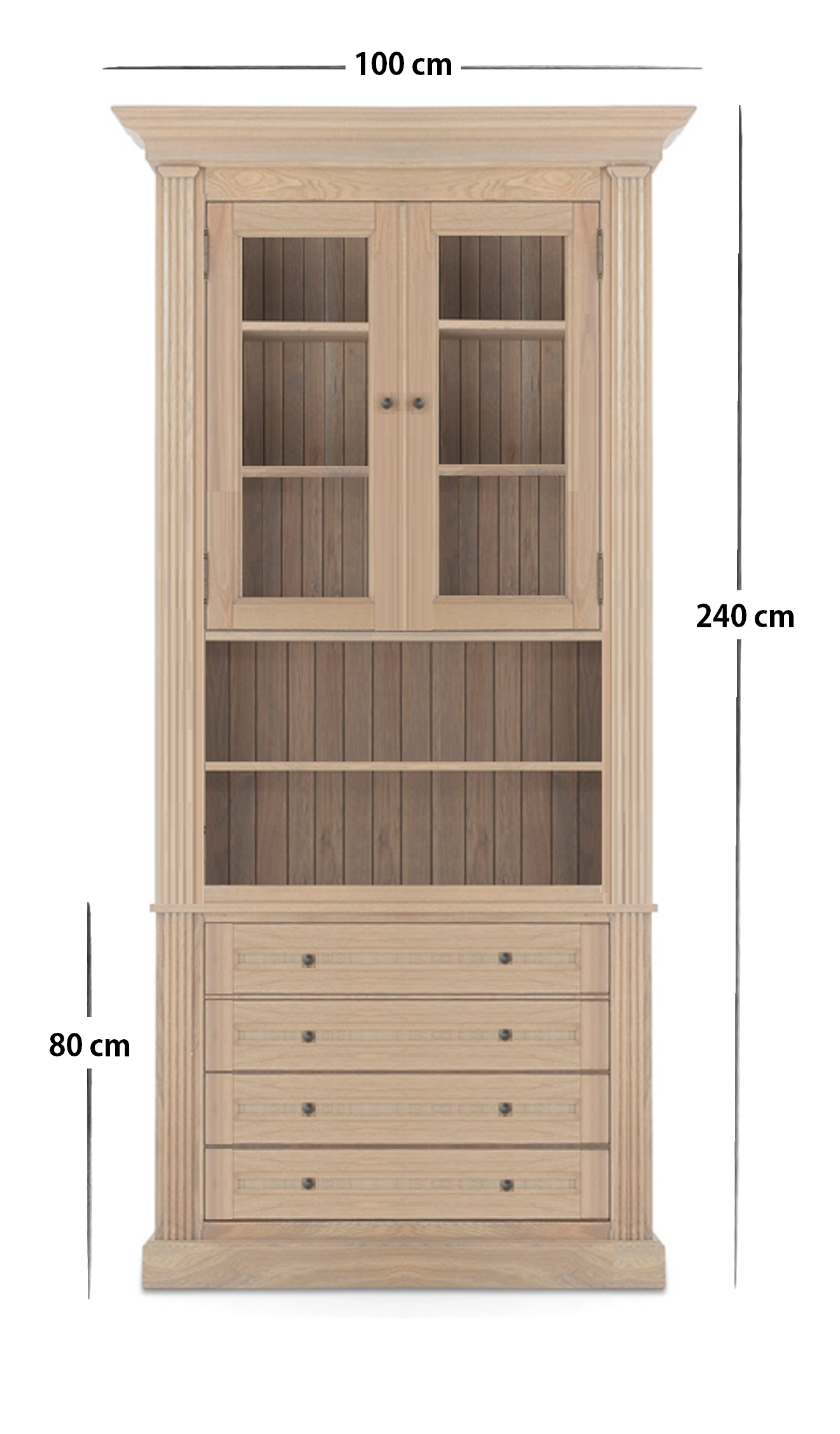 Biblioteca lemn masiv stejar MC 180 detaliu 8