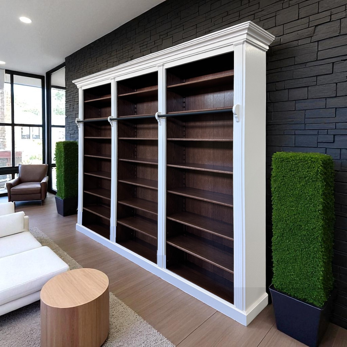 Biblioteca lemn masiv stejar MC 158 detaliu 9