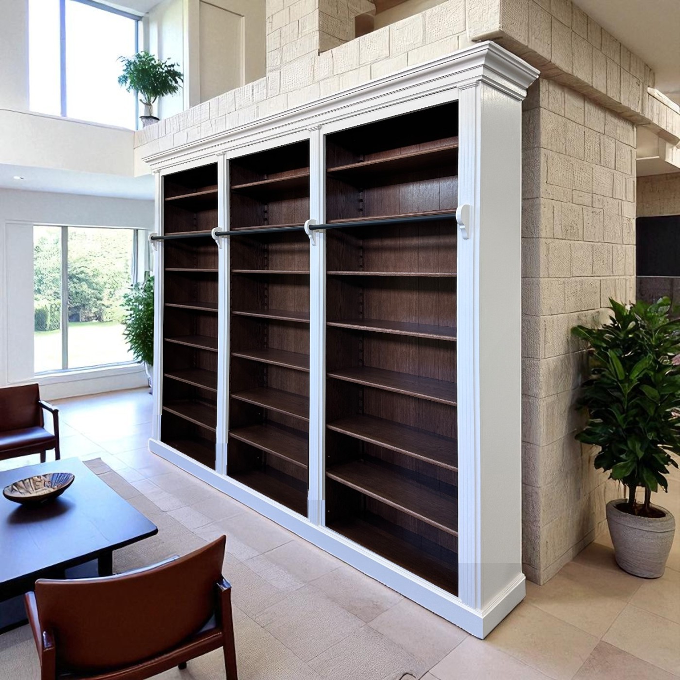 Biblioteca lemn masiv stejar MC 158 detaliu 7