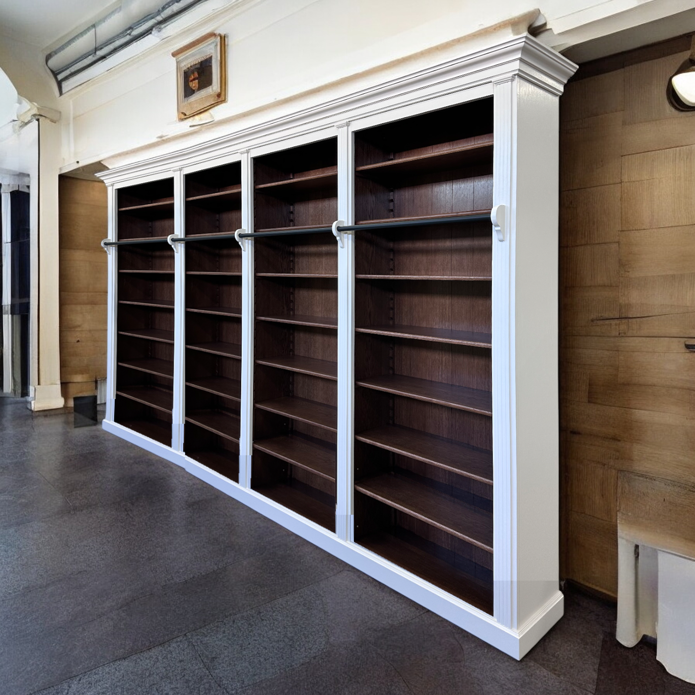 Biblioteca lemn masiv stejar MC 159 detaliu 2