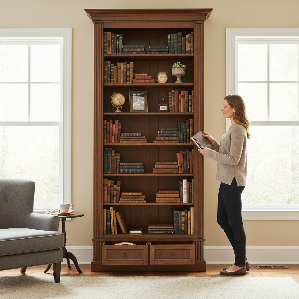 Biblioteca lemn masiv stejar MC 224 detaliu 2