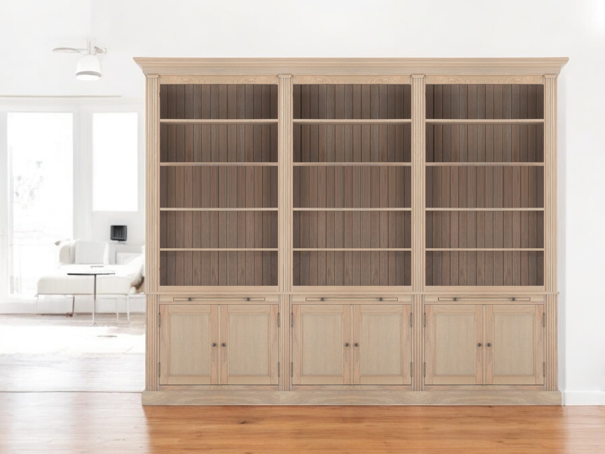 Biblioteca lemn masiv stejar MC 230 detaliu 3