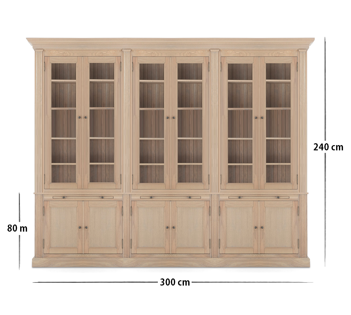 Biblioteca lemn masiv stejar MC 232 detaliu 5