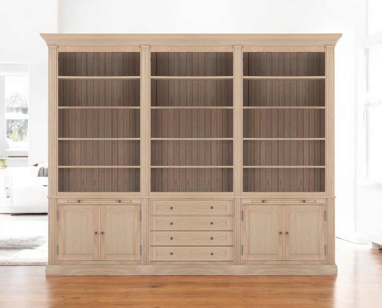 Biblioteca lemn masiv stejar MC 235 detaliu 2