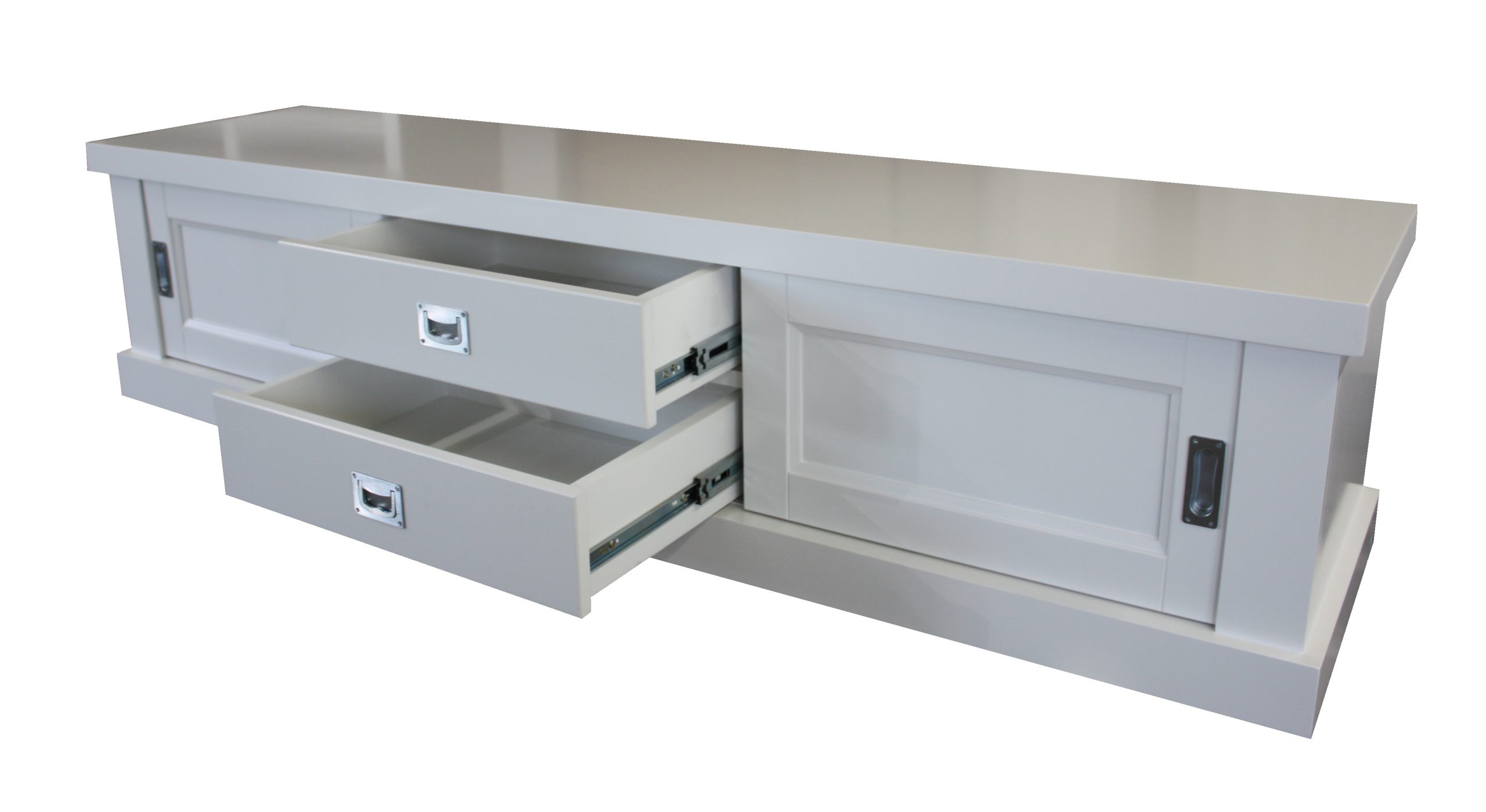 Comoda TV lemn masiv 180 cm alb RAL 9010 detaliu 3