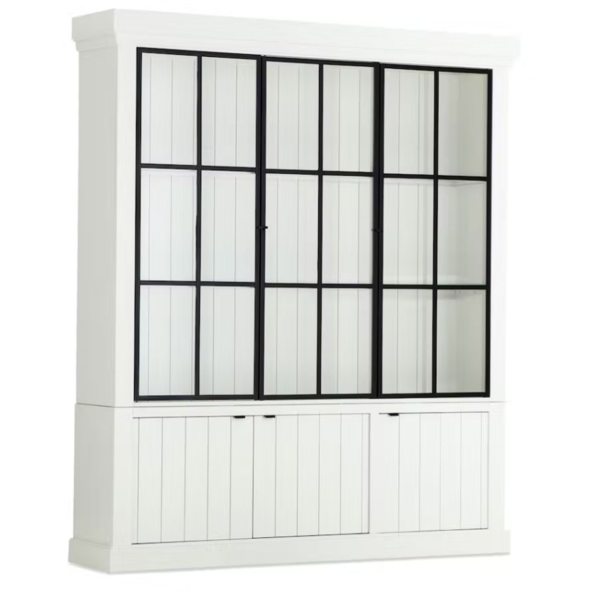 Vitrina lemn masiv MC 18 W usi metal negru detaliu 2