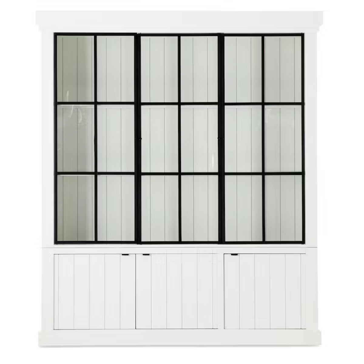 Vitrina lemn masiv MC 18 W usi metal negru detaliu 3