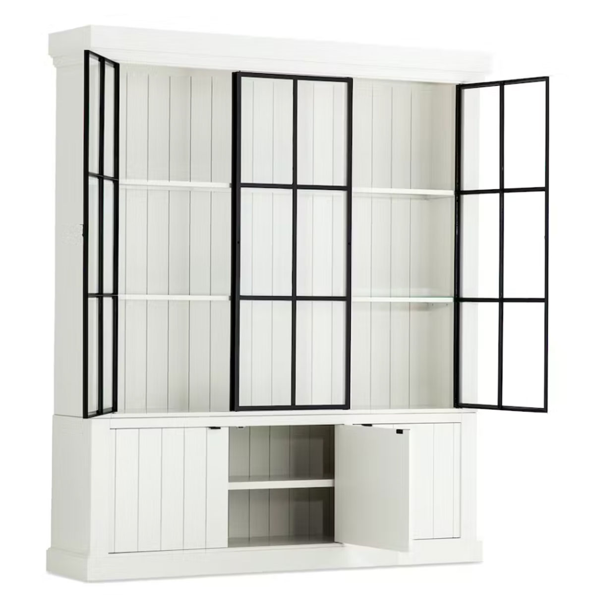 Vitrina lemn masiv MC 18 W usi metal negru detaliu 5