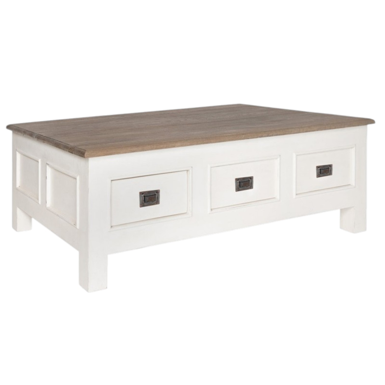 Masa joasa living lemn masiv cu 6 sertare MC 153, 140x85x45 cm