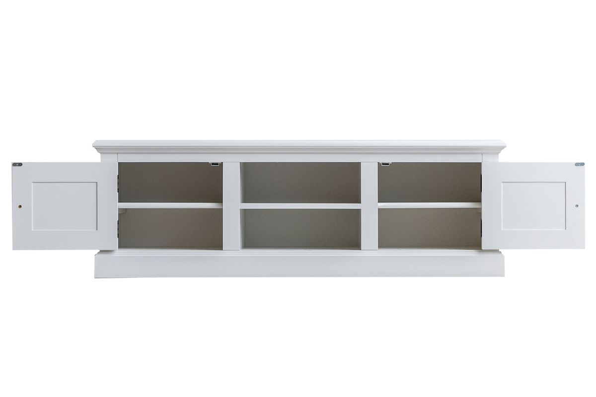 Comoda TV lemn masiv MC 08 alba 150 cm detaliu 6