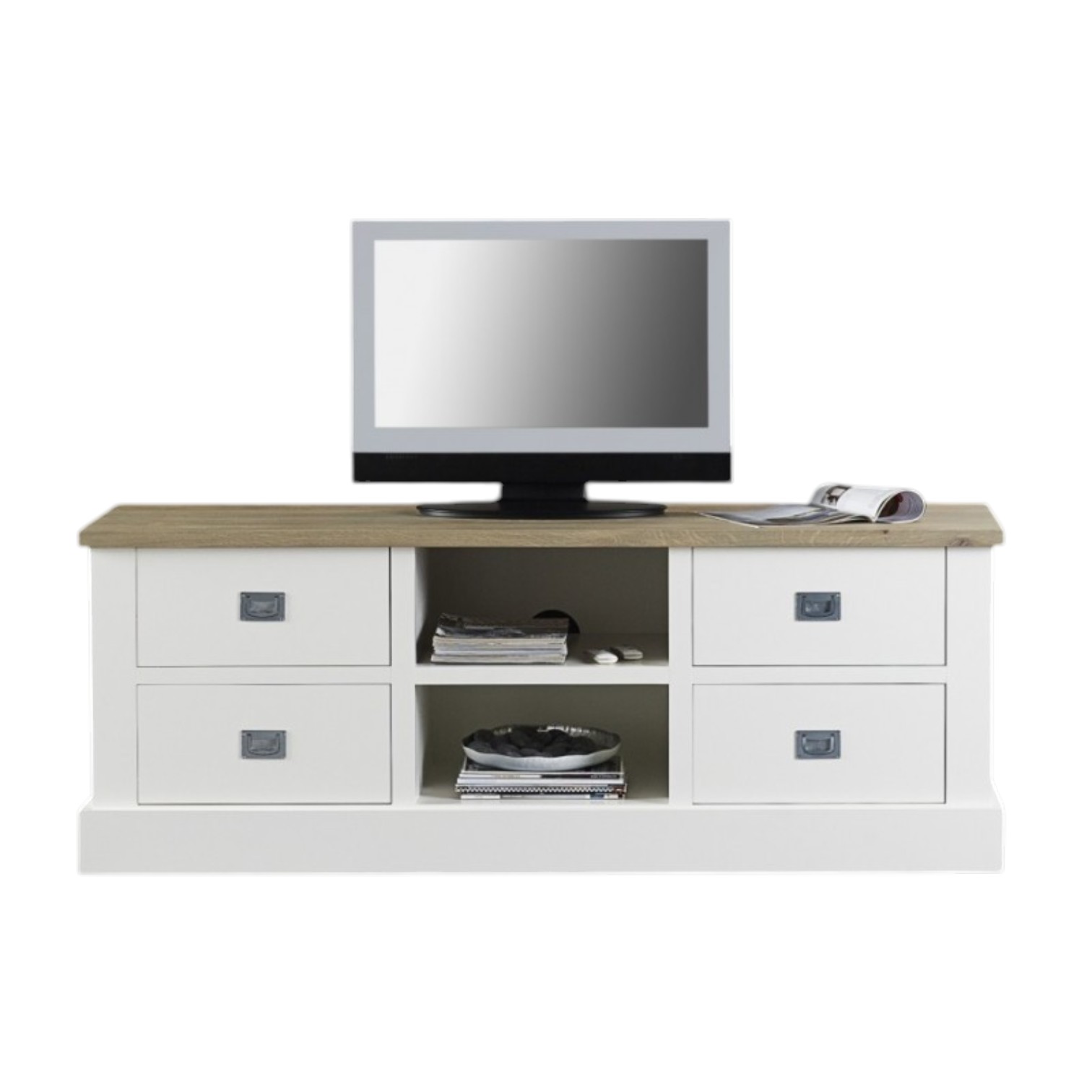 Comoda TV MC 105 din Lemn Masiv cu Blat Stejar 160 cm