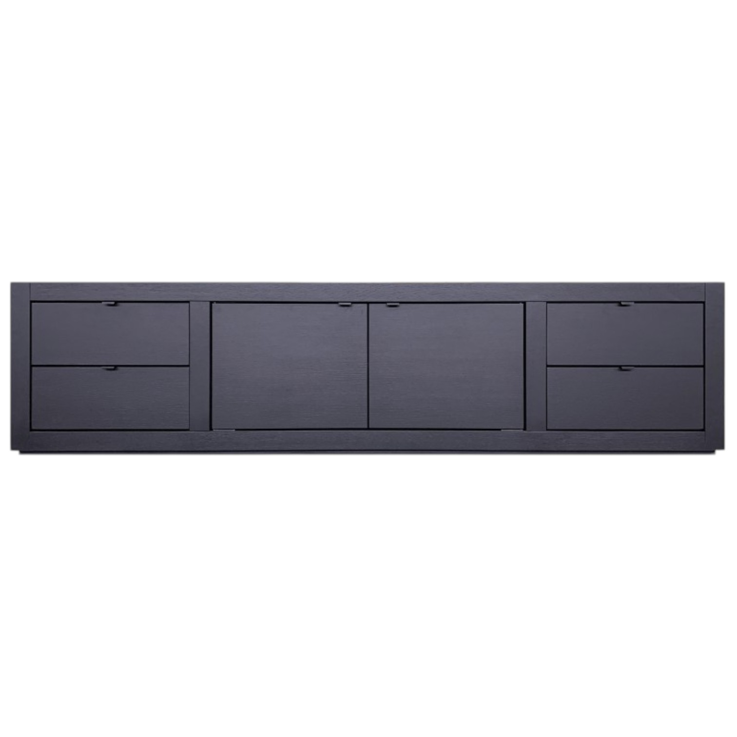 Comoda TV din Lemn Masiv SQR 17 - 250 cm Negru Mat
