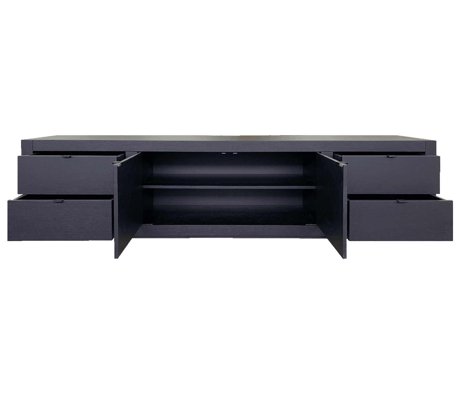 Comoda TV lemn masiv SQR 17 negru mat 250 cm detaliu 4