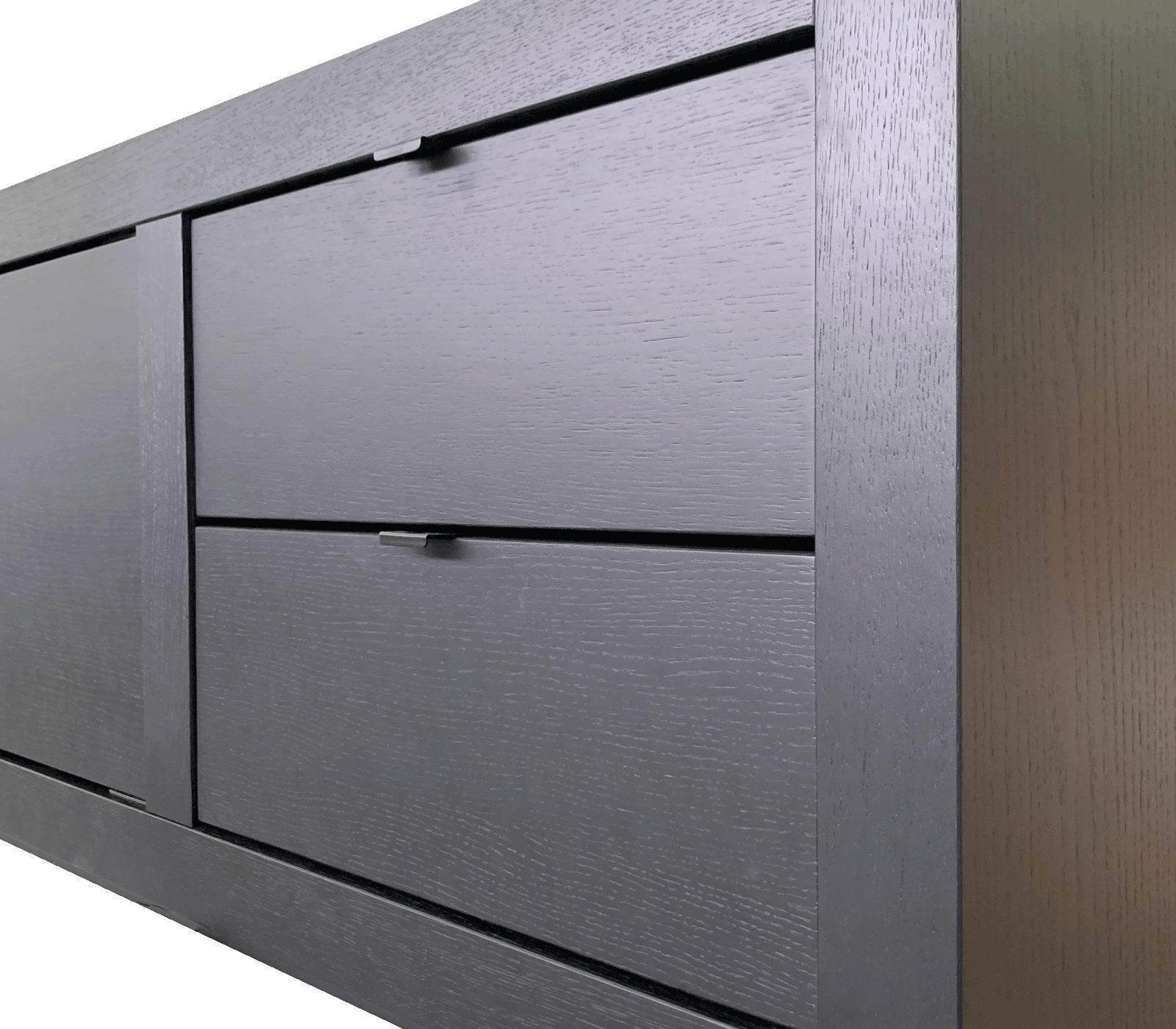 Comoda TV lemn masiv SQR 17 negru mat 250 cm detaliu 7