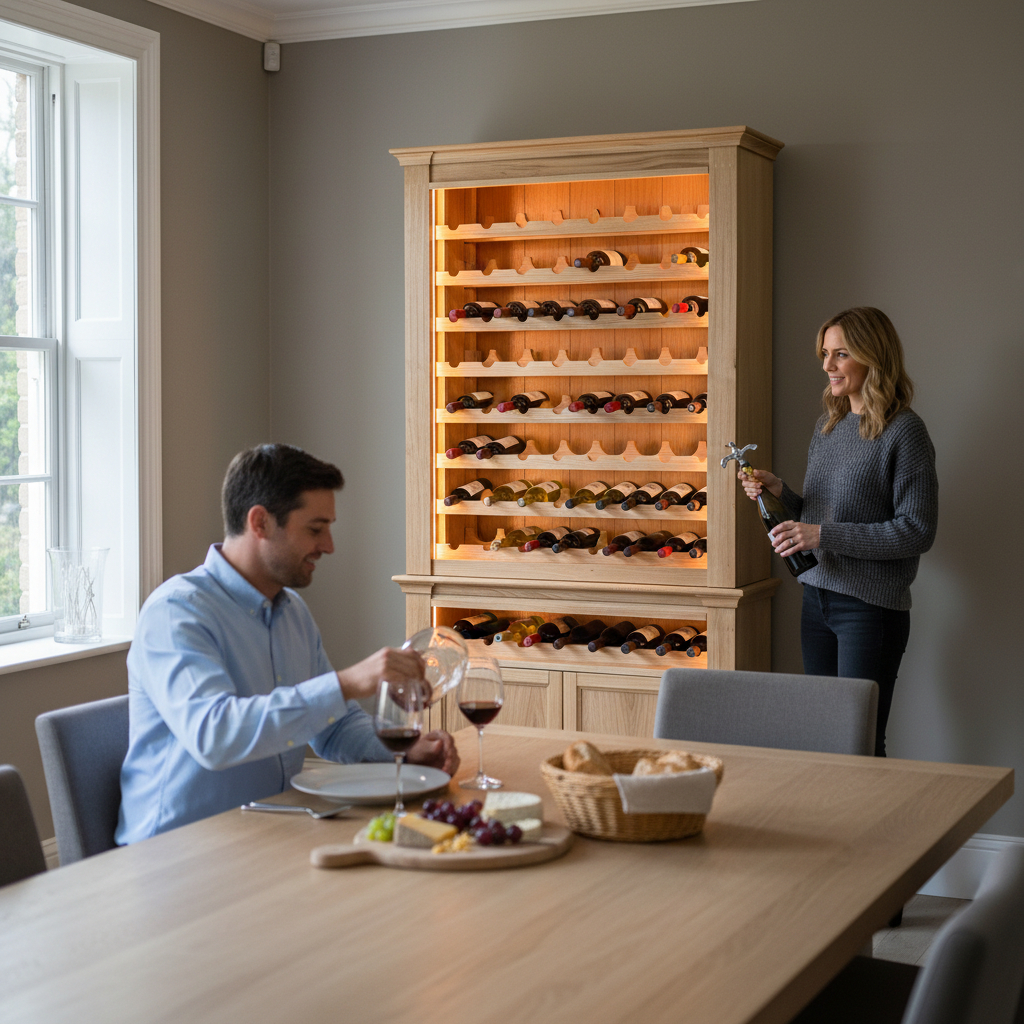 Vinoteca lemn masiv stejar MC 245 detaliu 4