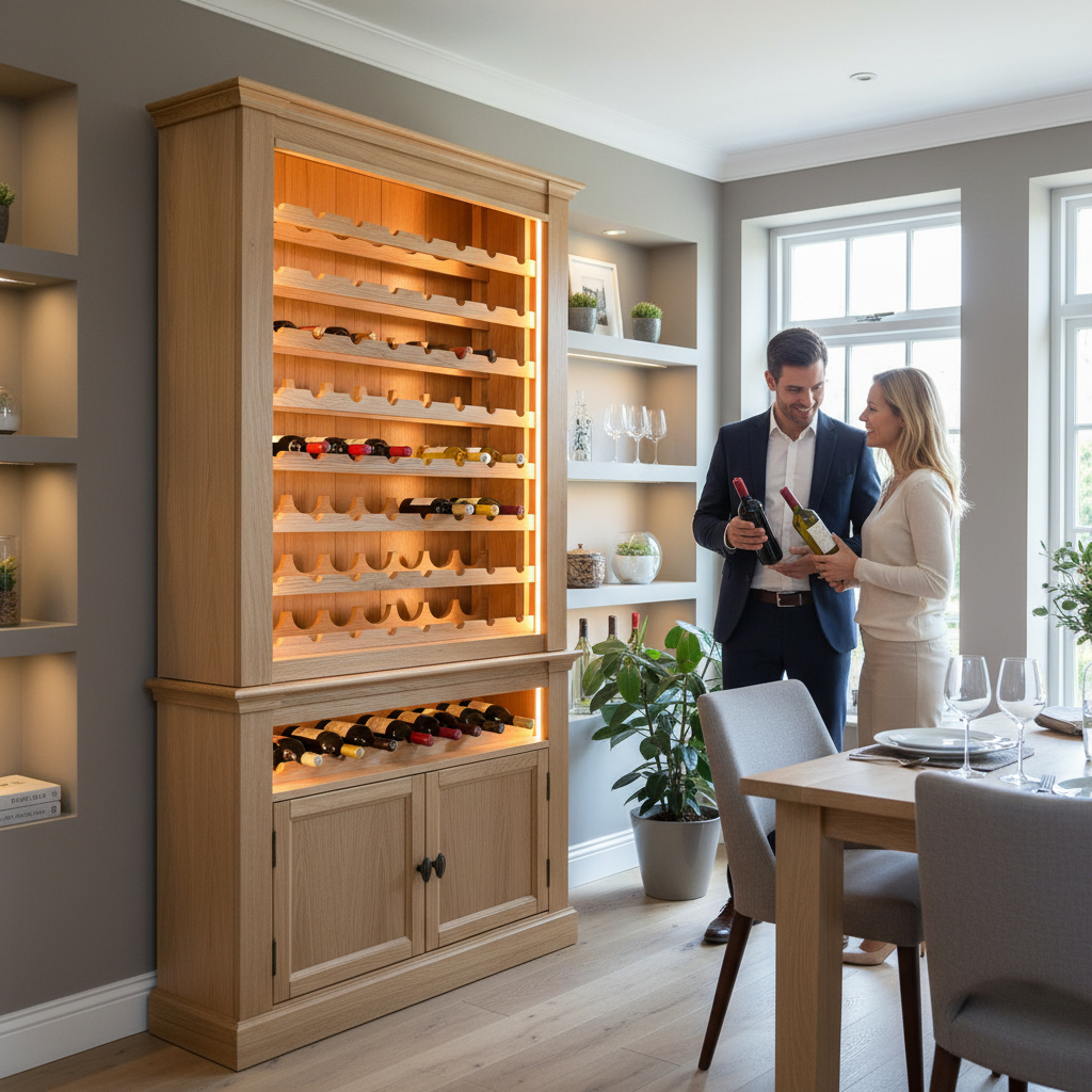 Vinoteca lemn masiv stejar MC 245 detaliu 5