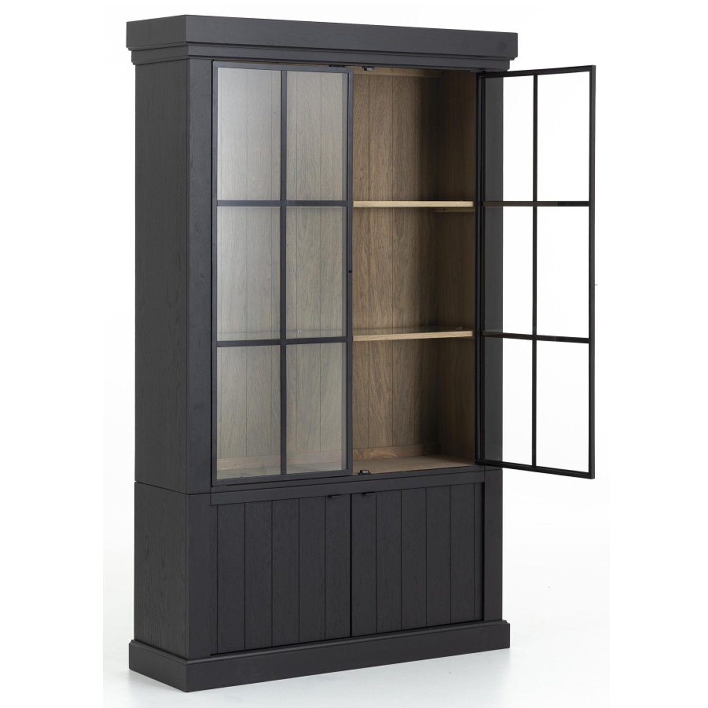 Vitrina lemn masiv MC 19 B cu usi metal negru - detaliu 2