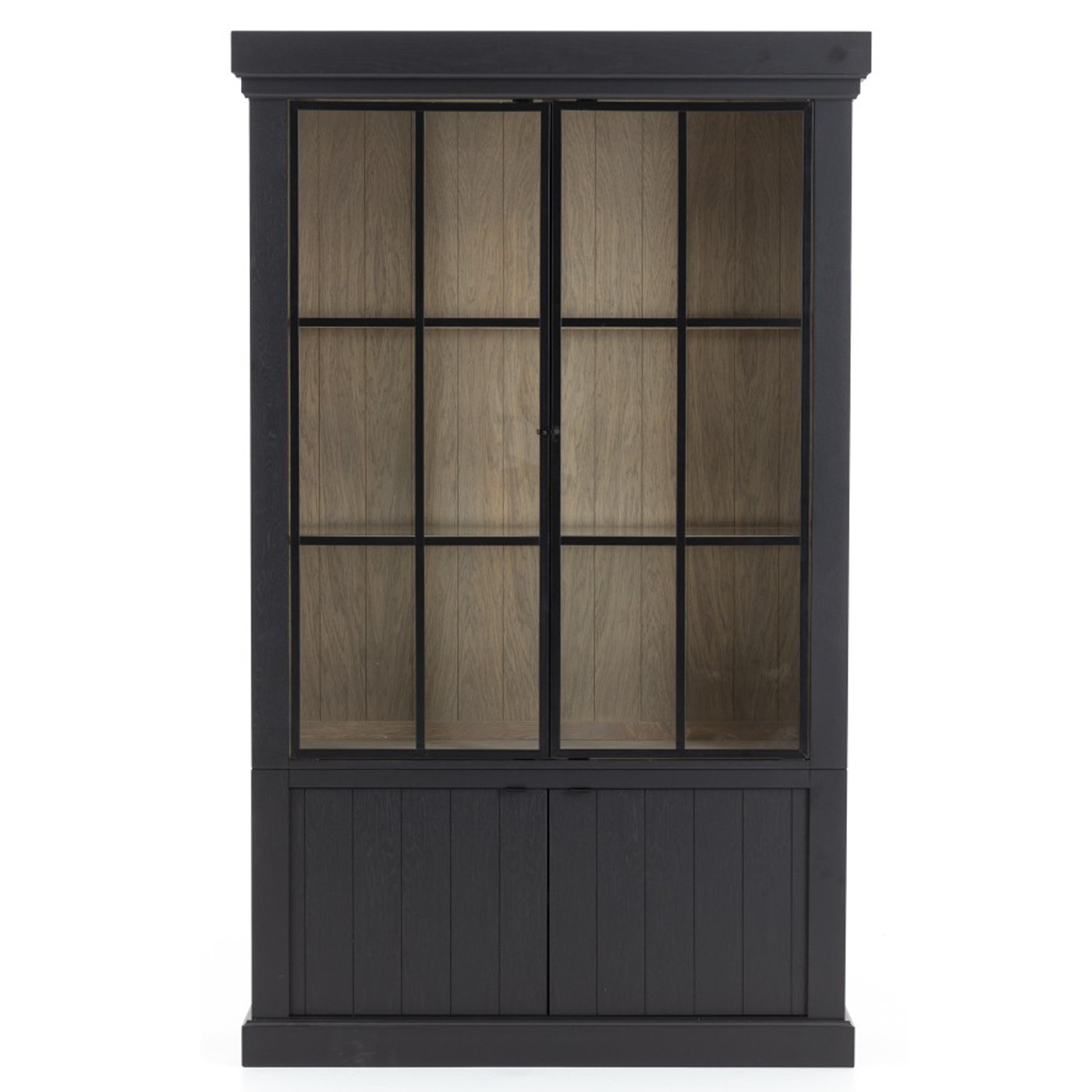 Vitrina lemn masiv MC 19 B cu usi metal negru - detaliu 3