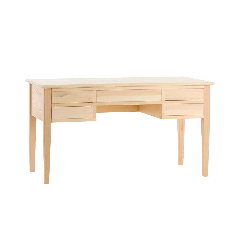 Birou din lemn masiv cu 5 sertare, lungime 150 cm, latime, 72 cm si inaltimea de 82 cm, finisaje multiple la alegere - ZN 328G