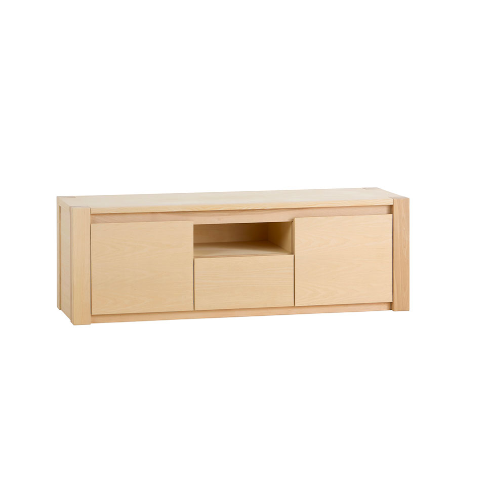 Comoda TV lemn masiv 2 usi 1 sertar si un compartiment deschis cu dimensiunea 144 x 44 x 83 cm - ZN LF405