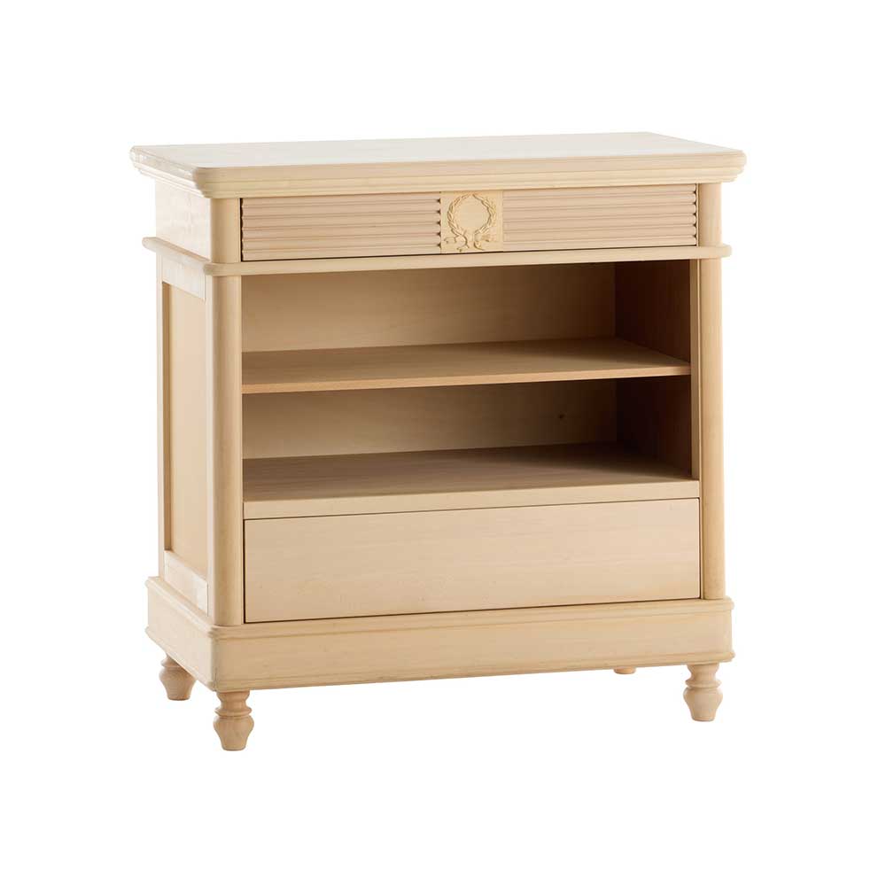 Comoda TV lemn masiv 2 sertare 2 polite-2 compartimente deschise cu dimensiunea de 90 x 50 x 90 cm - ZN 804G