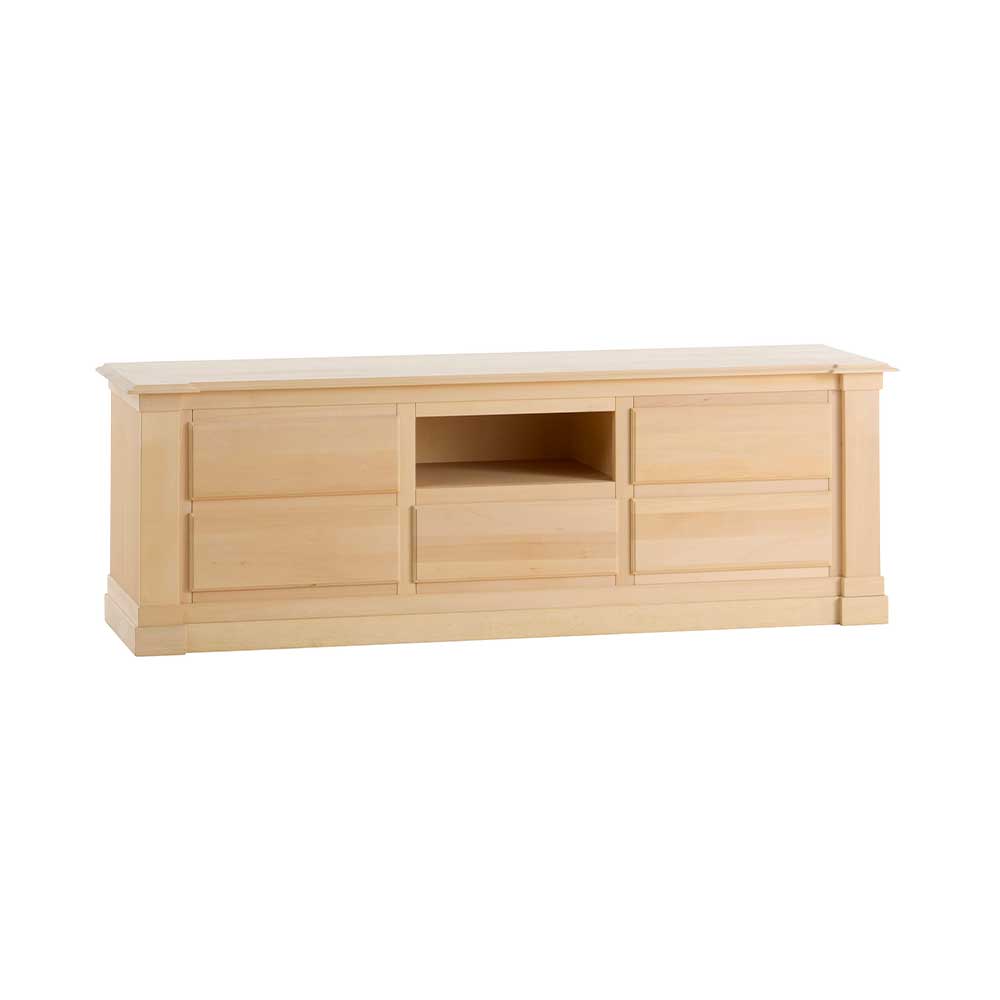 Comoda TV lemn masiv 5 sertare 1 compartiment deschis - dimensiune 166 x 45.5 x 55 cm - ZN 682G