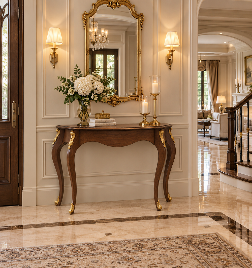 Consola lemn, dim 115 x 50 x 83 cm H, gama larga de finisaje