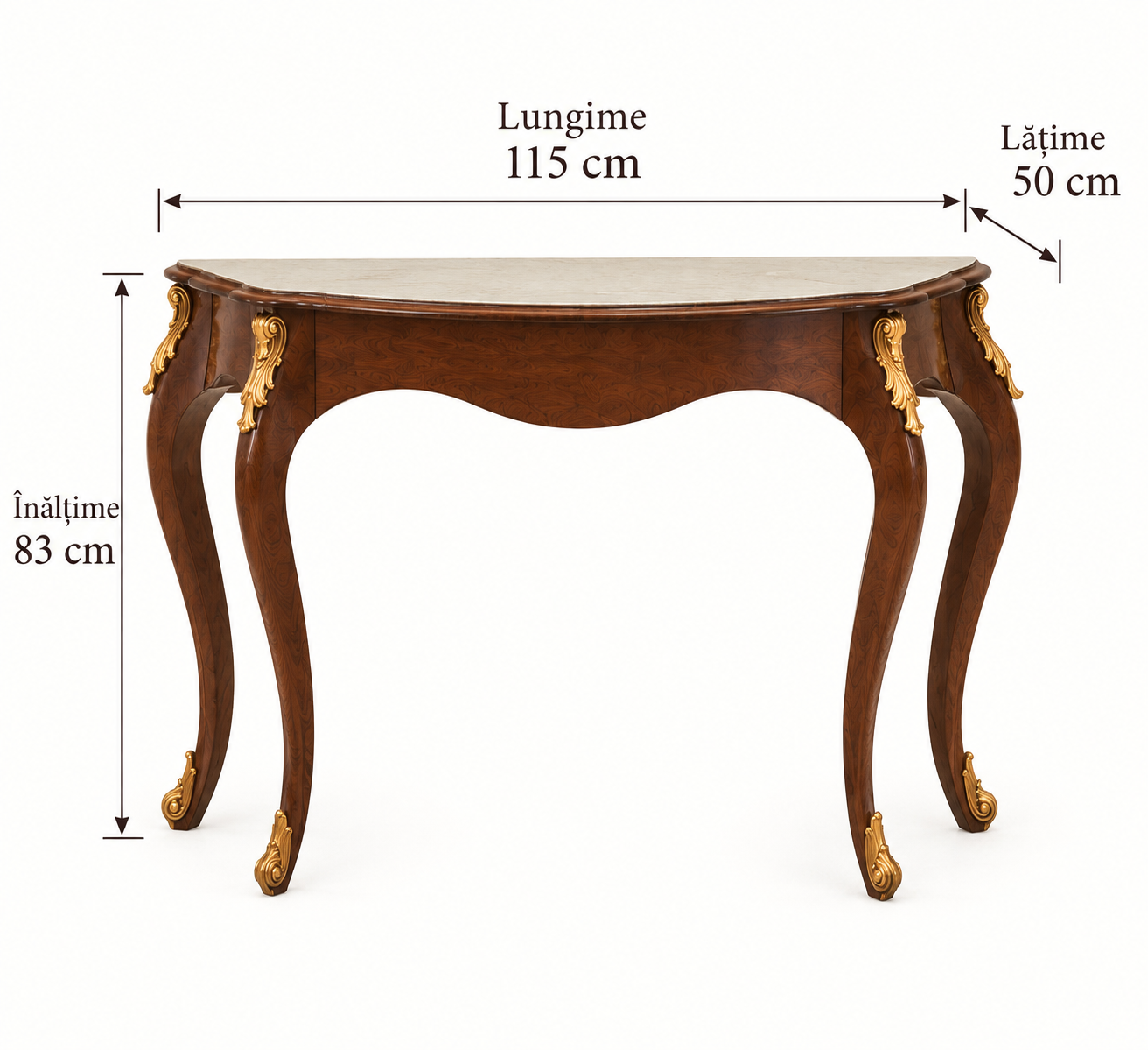 Consola lemn, dim 115 x 50 x 83 cm H, gama larga de finisaje - imagine 5