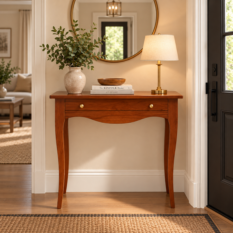 Consola din lemn masiv cu 1 sertar, lungime 98 cm, latime 40 cm si inaltime 82 cm - imagine 3