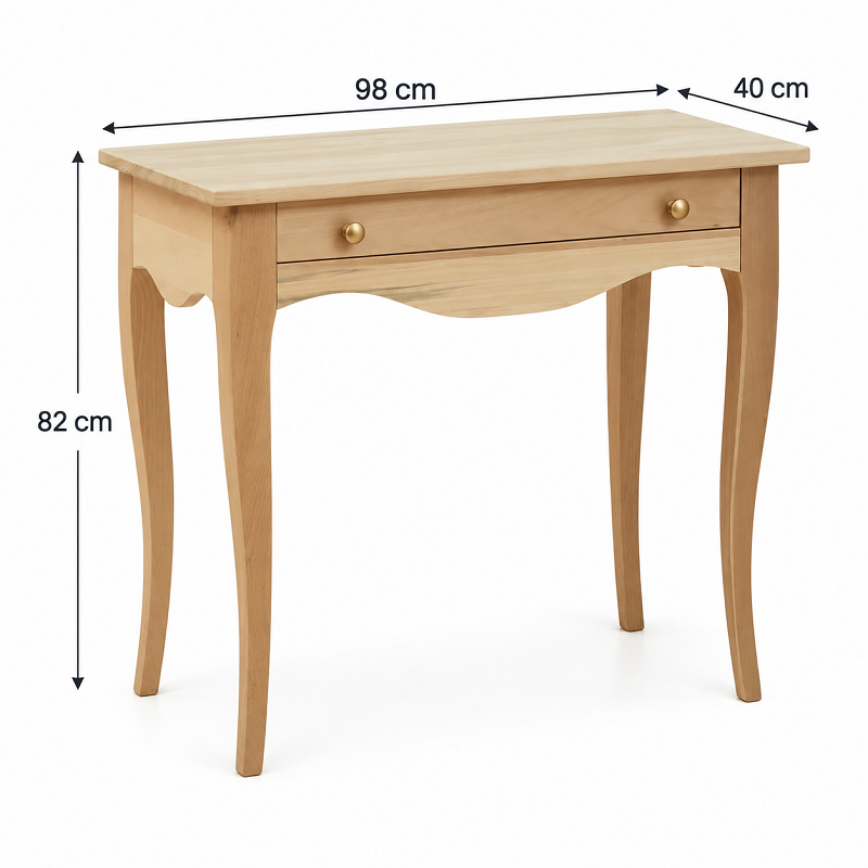 Consola din lemn masiv cu 1 sertar, lungime 98 cm, latime 40 cm si inaltime 82 cm - imagine 4